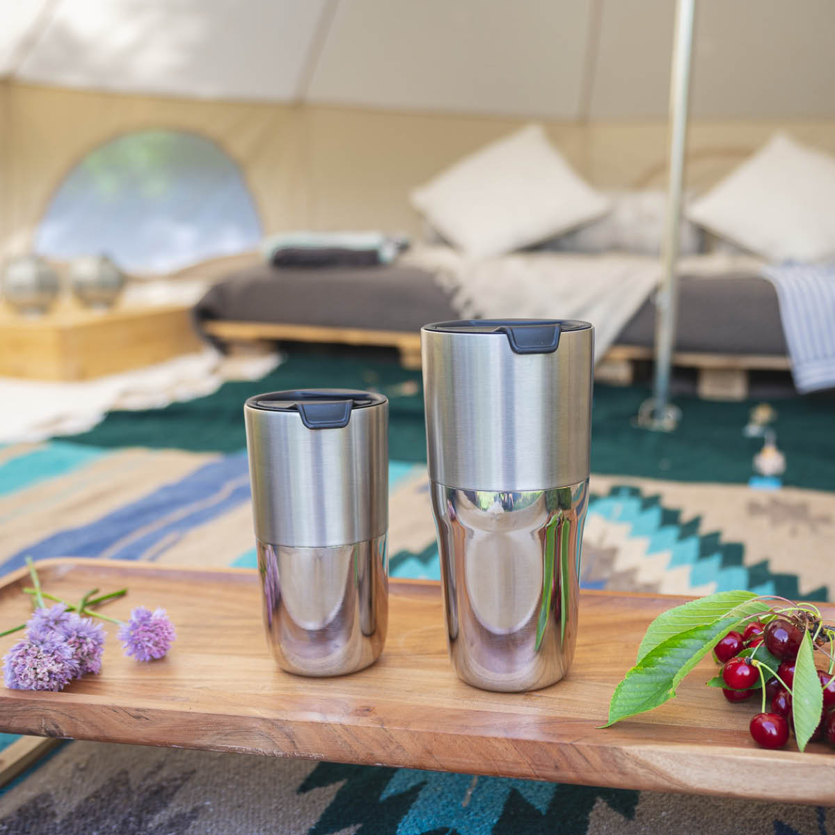 Klean Kanteen Rise Tumbler 47 cl med flipplokk børstet stål