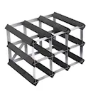 Vinställ 9 flaskor monterad svart