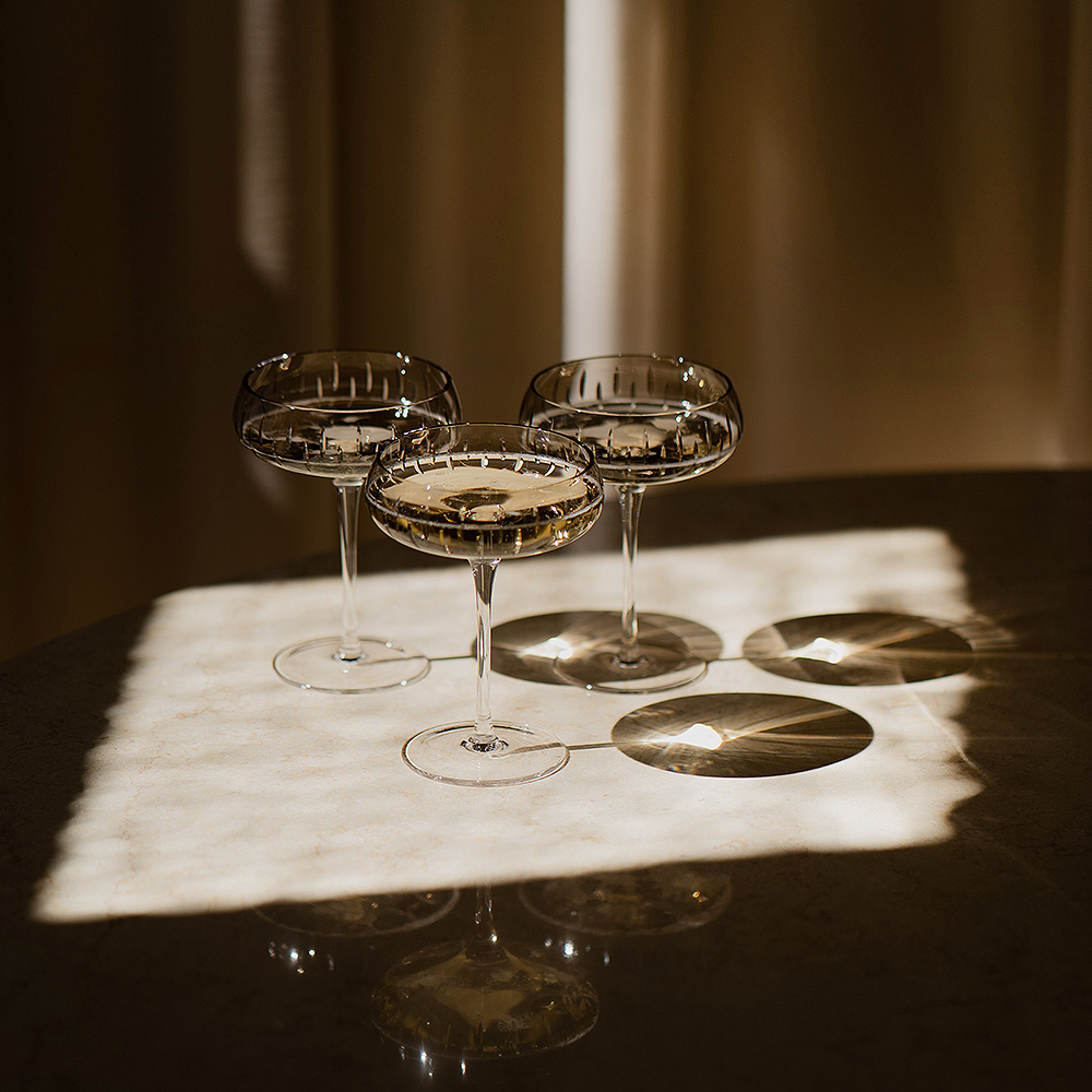 Louise Roe Crystal Glass Champagne Coupe Rök