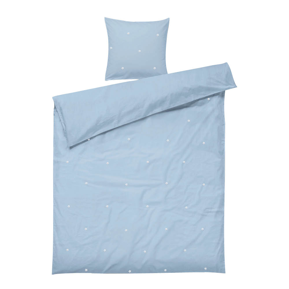 Juna Daisy påslakanset 150x210 cm ljusblå