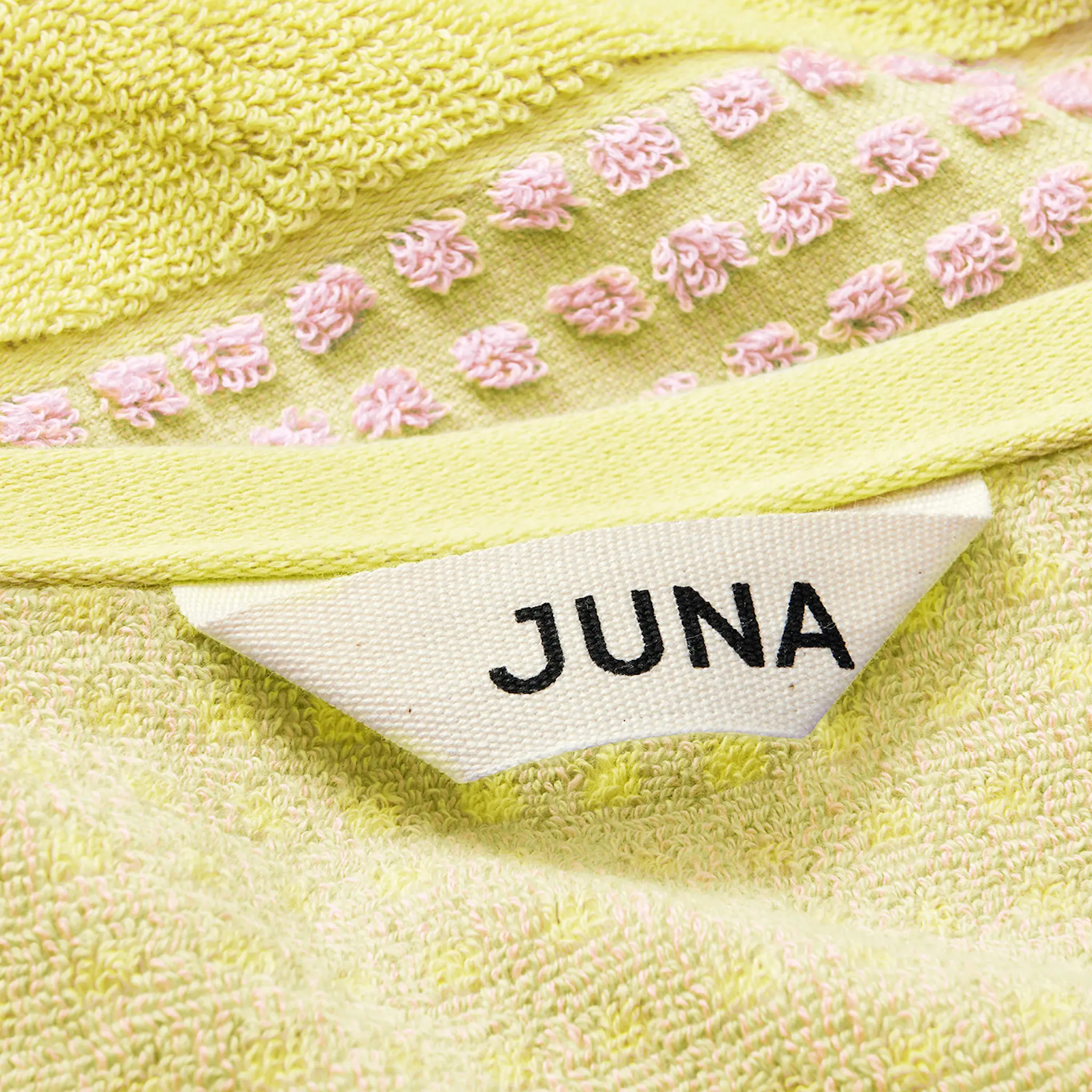 Juna Check handduk 70x140 cm gul/rosa