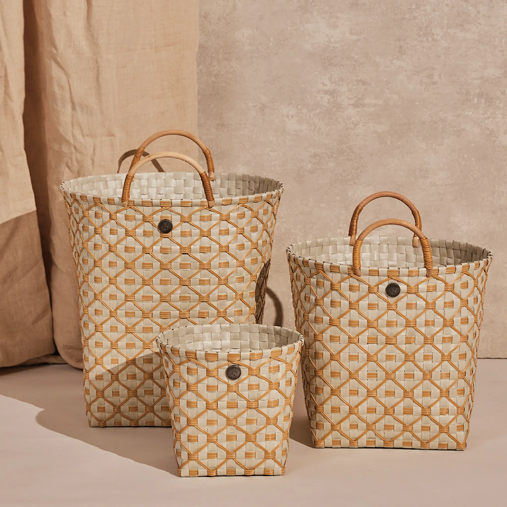 Handed By Ivy & Rose stor kurv m/håndtak 35x35 cm pale grey