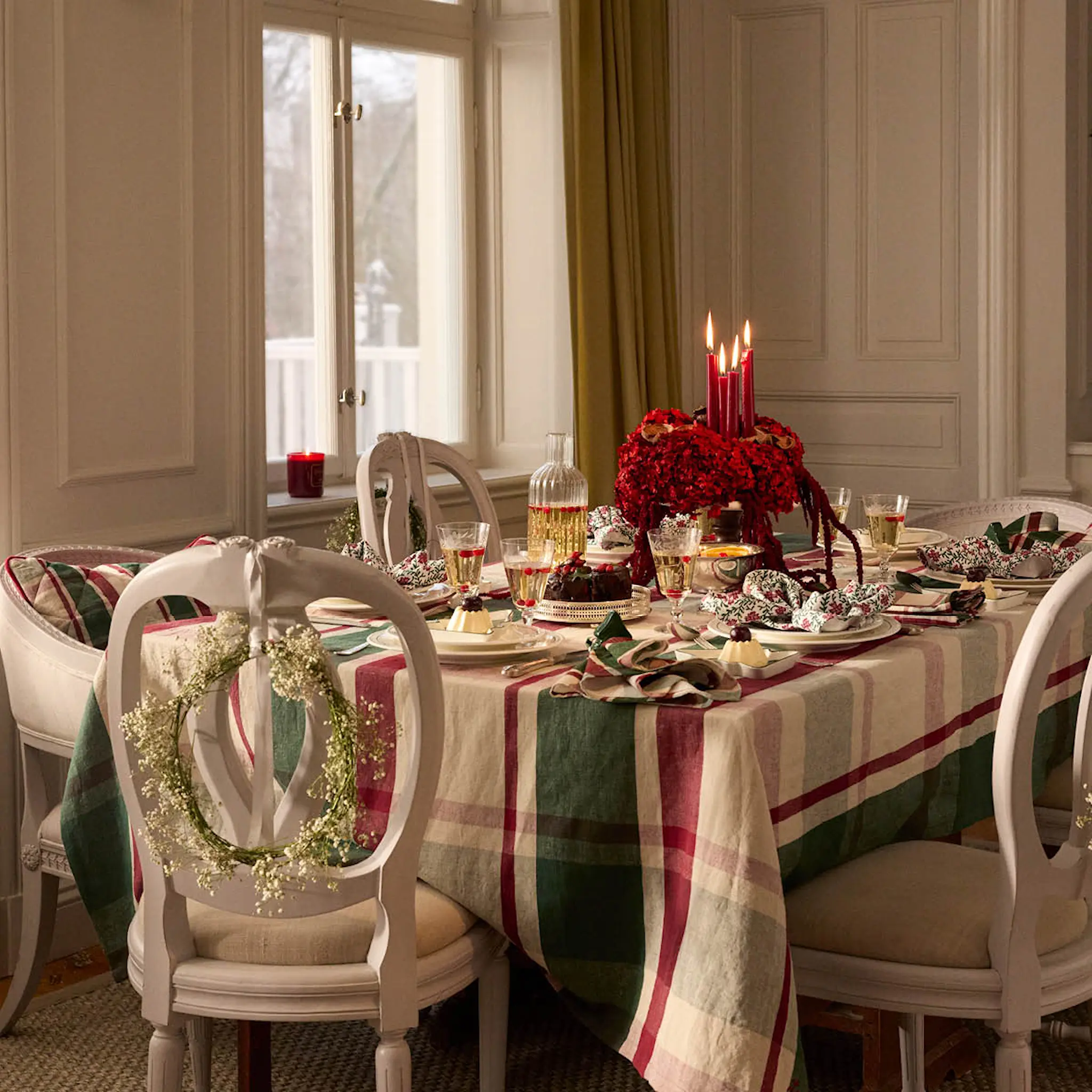 Lexington Lexington Pöytäliina 180x180 cm Vihreä/Punainen/Beige