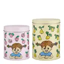 Pippi plåtburk 2-pack frukter gul/rosa