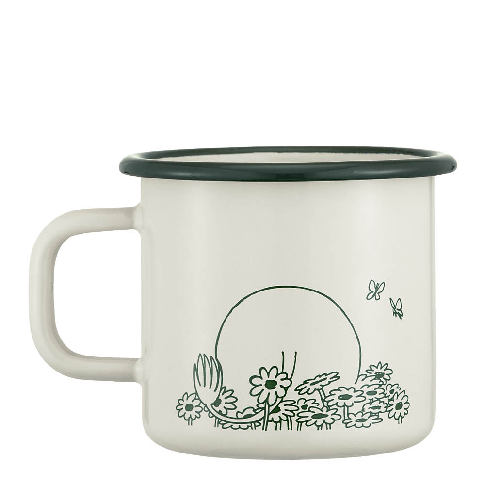 Muurla Mummi emaljekopp Sommerflørt 37 cl hvit