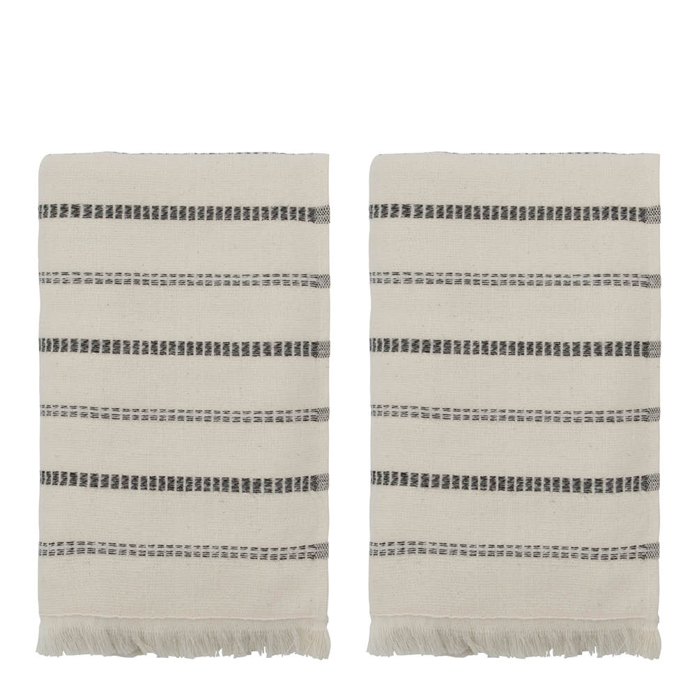 Meraki - Käsipyyhe 50x100 cm 2 kpl Offwhite/Musta