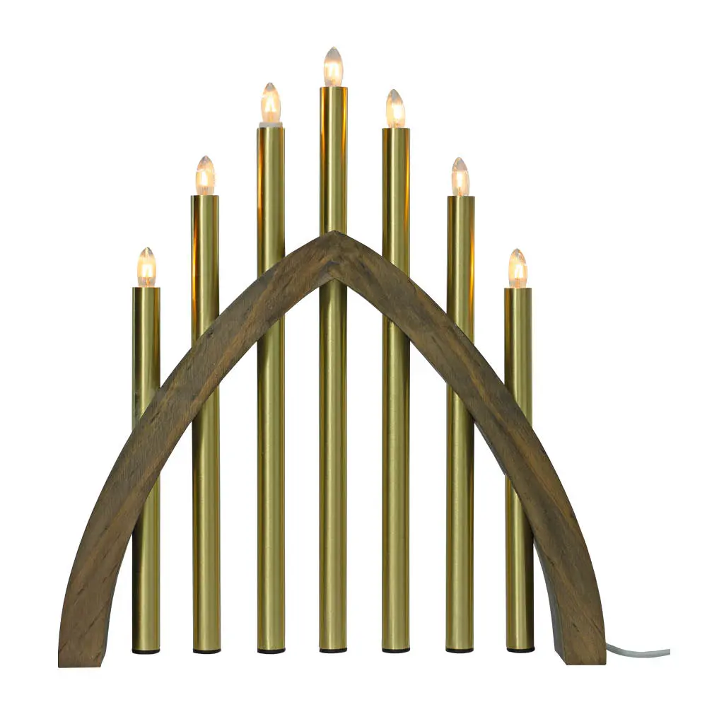 Gotland adventsstake 45 cm gråbeis/matt messing