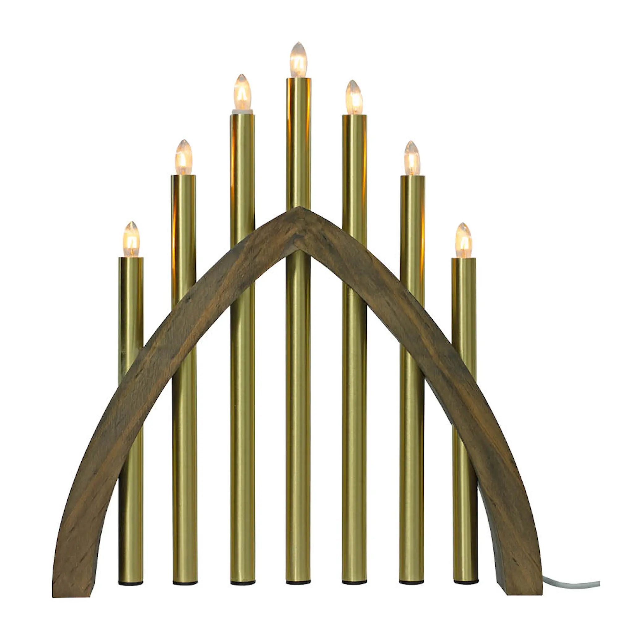 Aneta Lighting Gotland adventsstake 45 cm gråbeis/matt messing