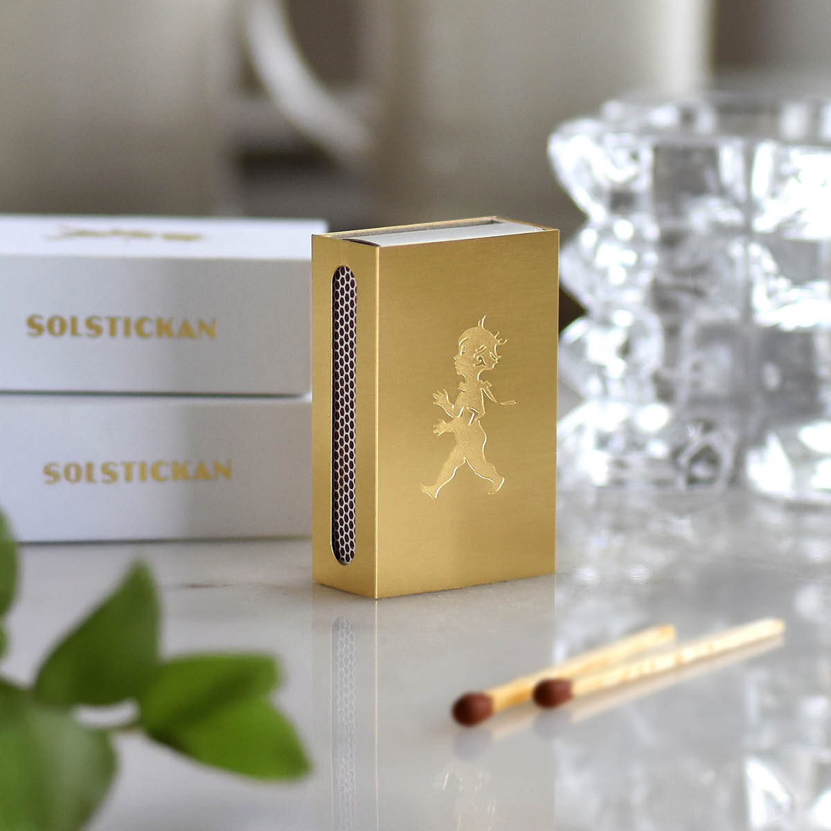 SOLSTICKAN Tulitikkurasia 5,6x,5x1,8 cm Messinki