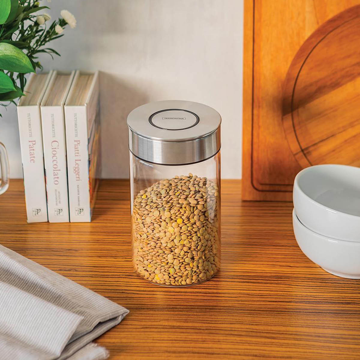 Tramontina Purezza oppbevaringsglass 1L klar