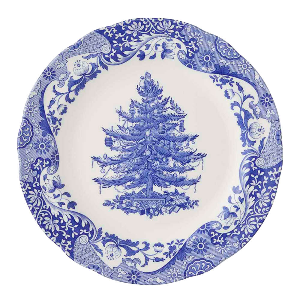 Spode - Blue Italian Christmas Tree Lautanen 27 cm Sininen/Valkoinen
