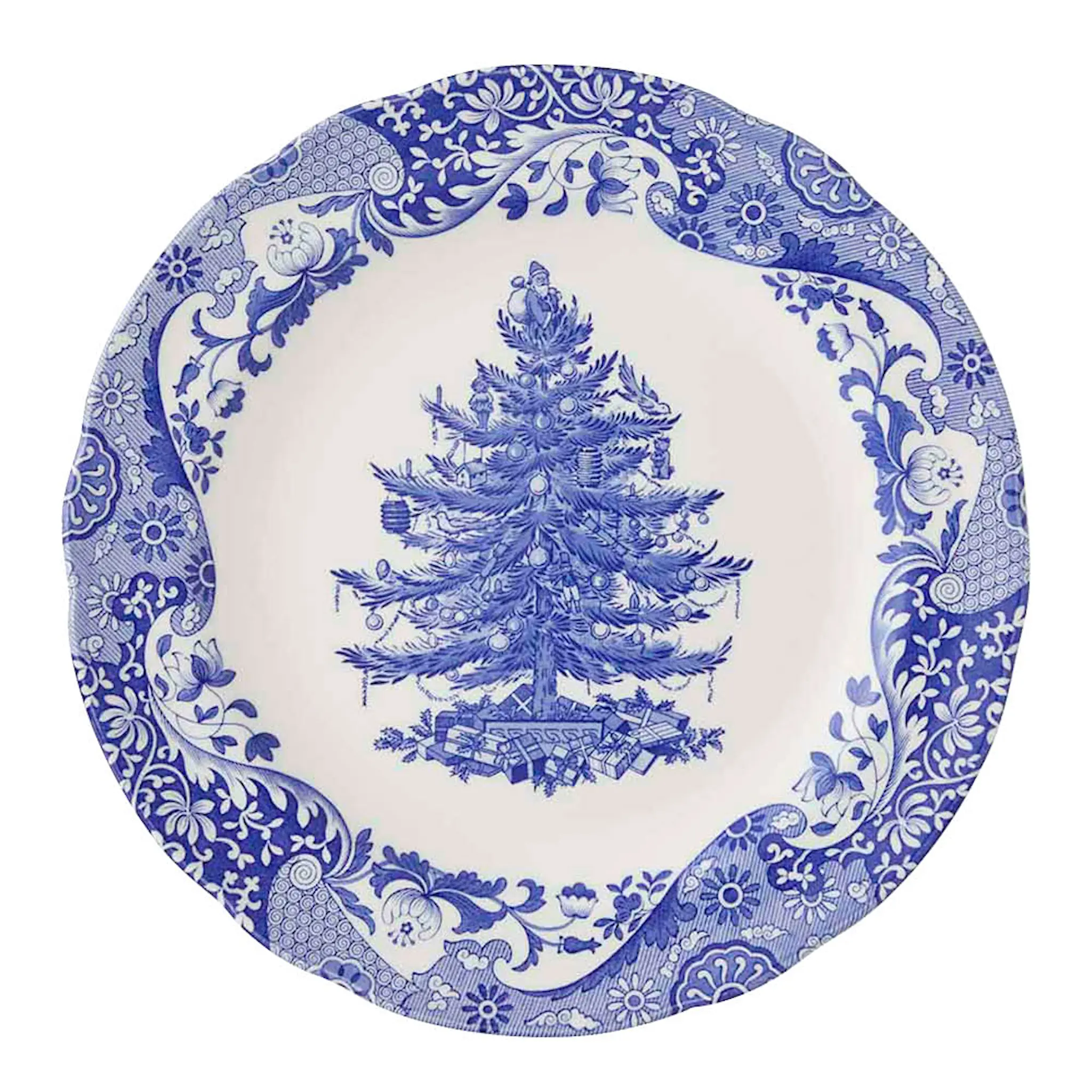 Spode Blue Italian Christmas Tree tallrik 27 cm blå/vit
