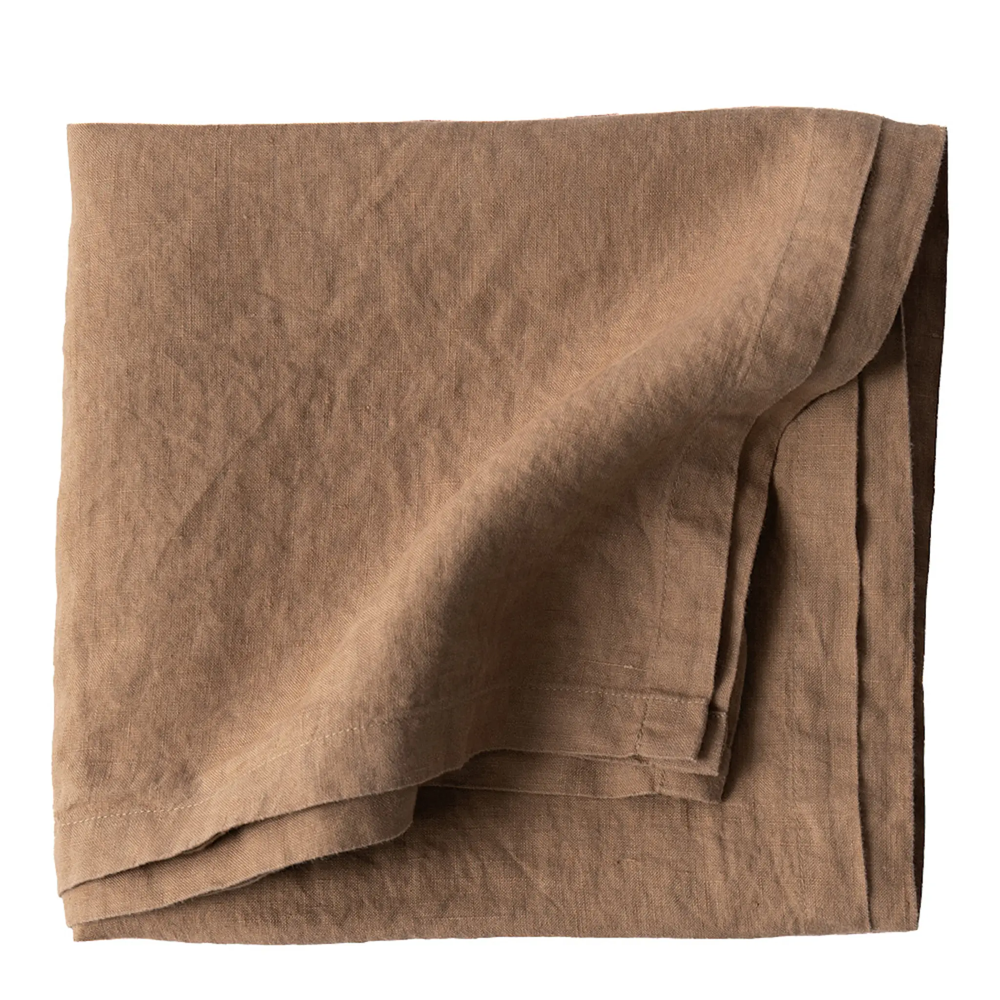 Tell Me More Bordsduk Linne 175x175 cm Hazelnut
