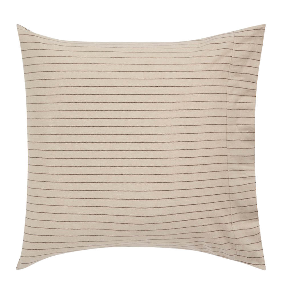 Lexington Örngott 65x65 cm bomullsflanell pinstriped beige/brun