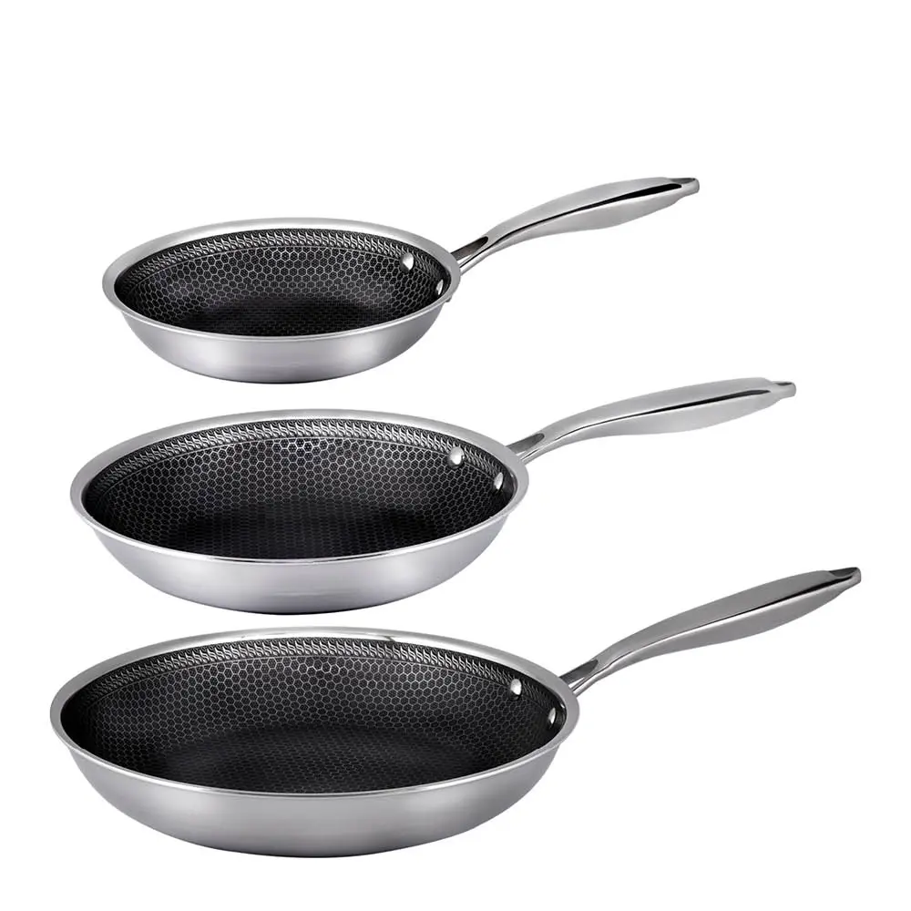 Santo paistinpannusetti 20+24+28 cm hopea/musta