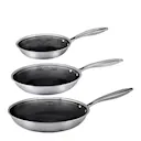 Santo stekpanna 3 delar 20+24+28 cm stål/svart