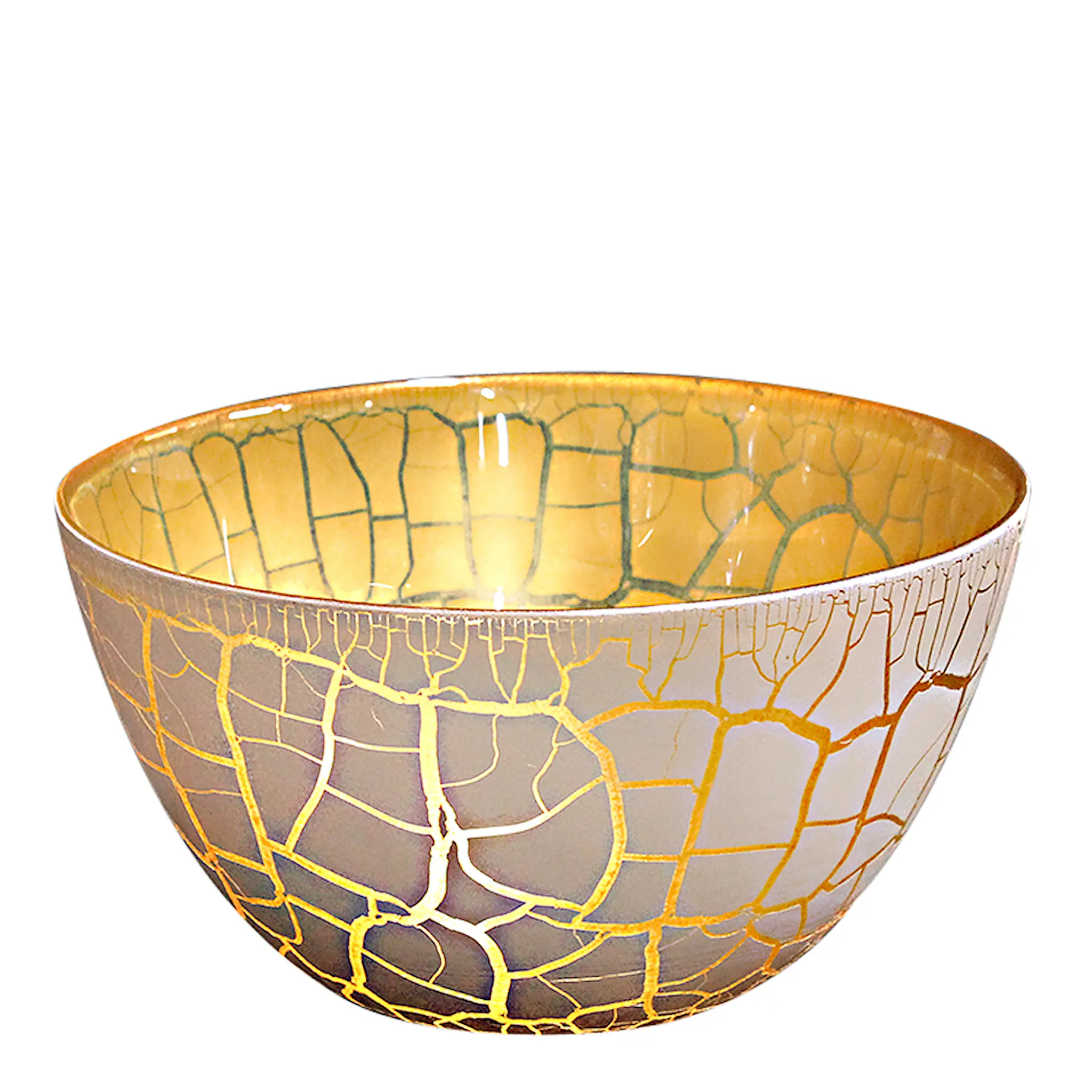 Nybro Crystal Croco Skål 17 cm Vit/Guld