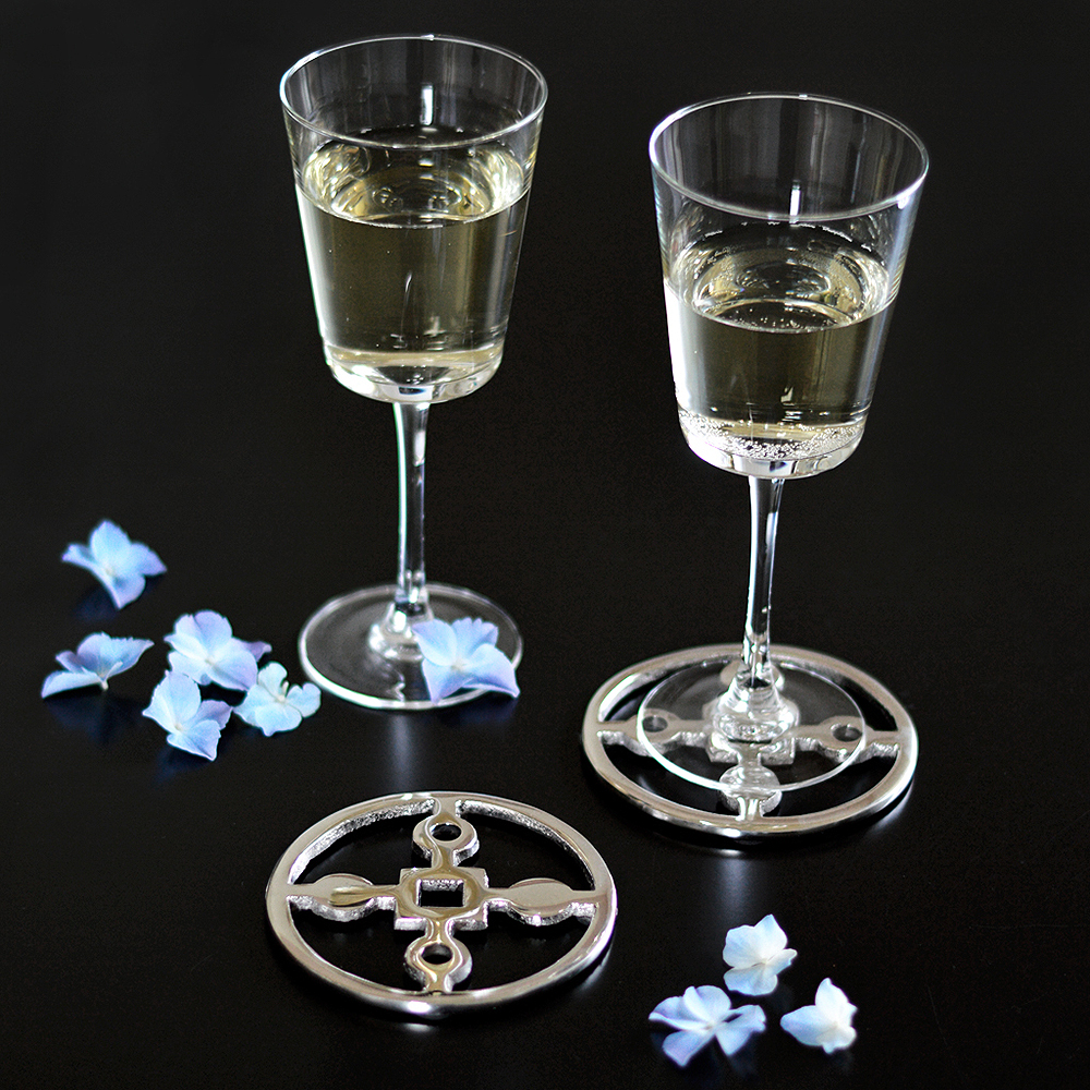 Hilke Anima Gemella Glasunderlägg 4-pack Förnicklad Mässing