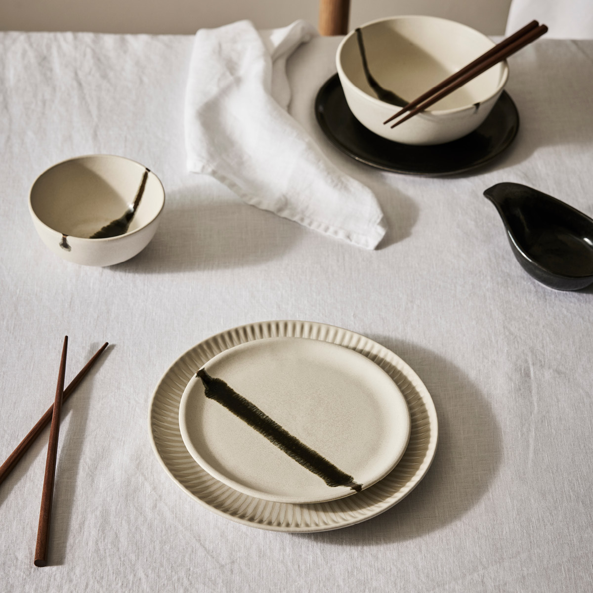 Tell Me More Toledo skål 16 cm hvit/svart/grønn