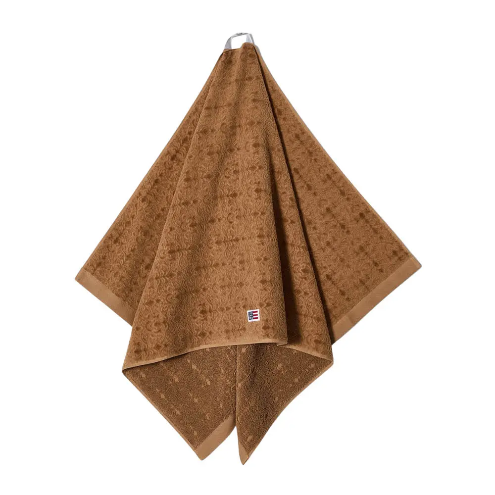 Velour jacquard ornament håndkle 100x150 cm fudge