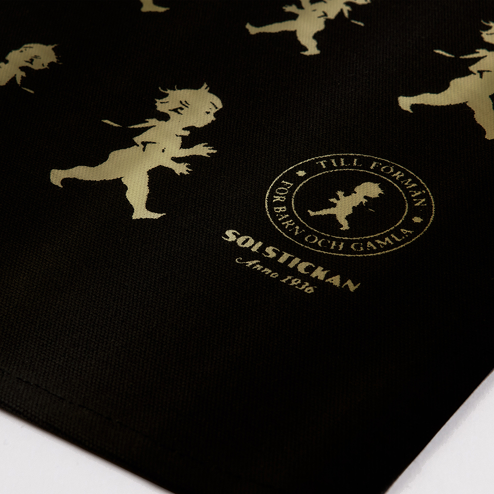 SOLSTICKAN Handduk Halvlinne 50x70 cm Svart/Guld