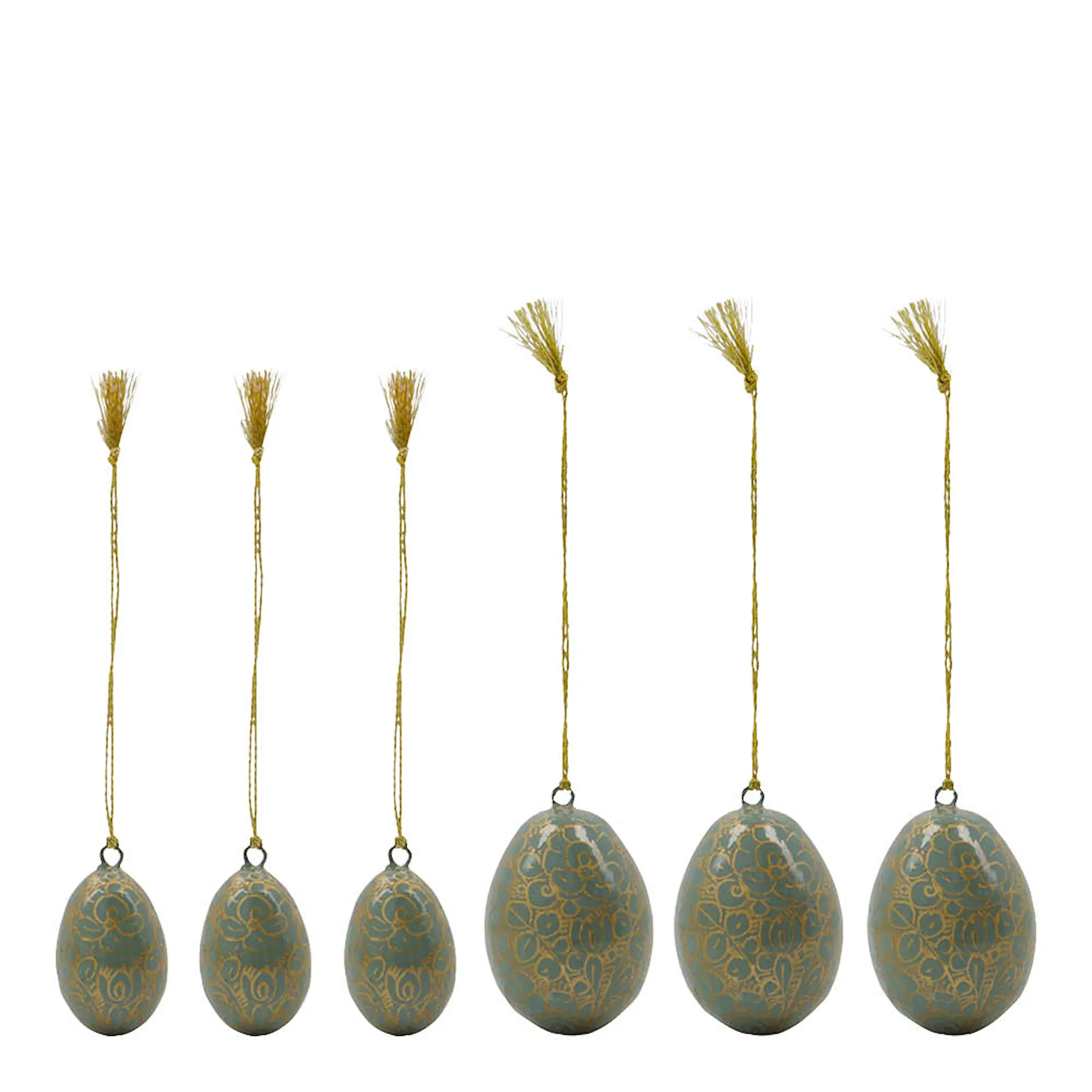 House Doctor Bloom påskägg i trä 6-pack ljusblå