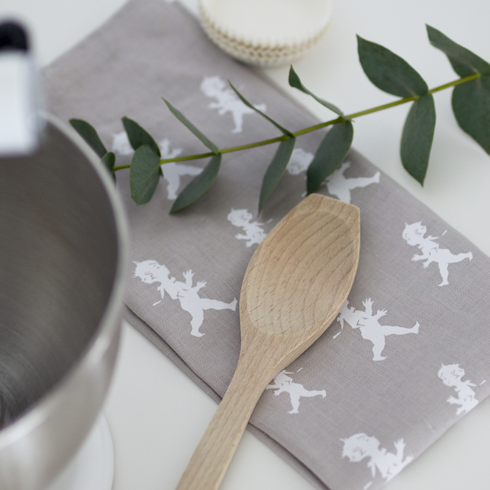 SOLSTICKAN Handduk Halvlinne 50x70 cm Grå/Vit