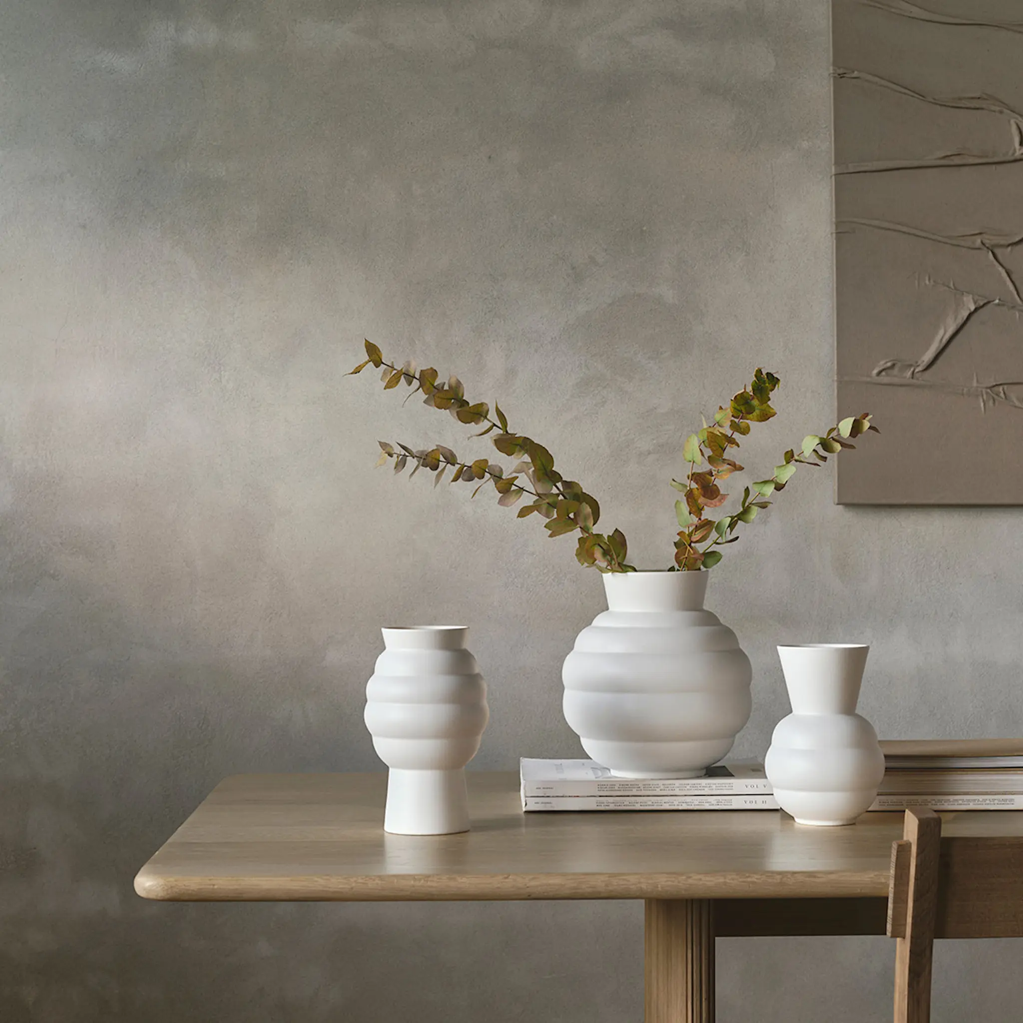 Knabstrup Keramik Tortus Archie No.2 vas 23,5 cm vit