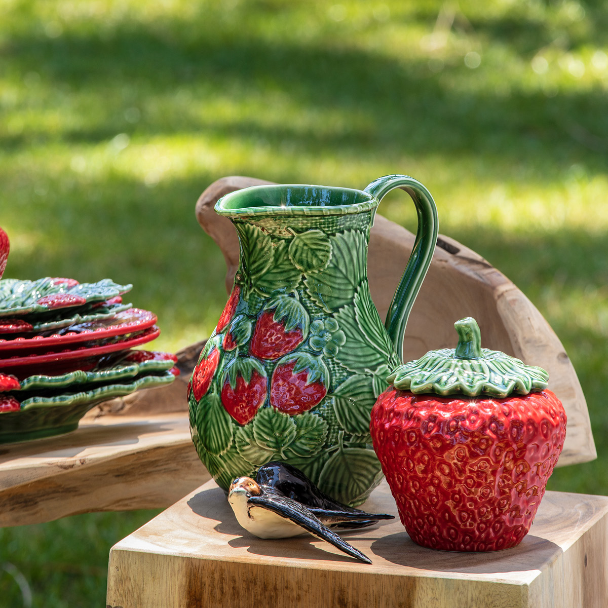 Bordallo Pinheiro Strawberries terrin 0,45L rød