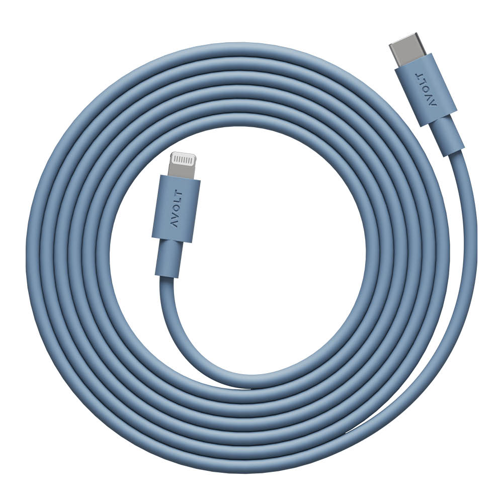 Avolt - Cable 1 USB-C - Lightning Kaapeli 2 m Shark Blue