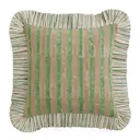 Jaipur Stripe kuddfodral med volang 48x48 cm grön