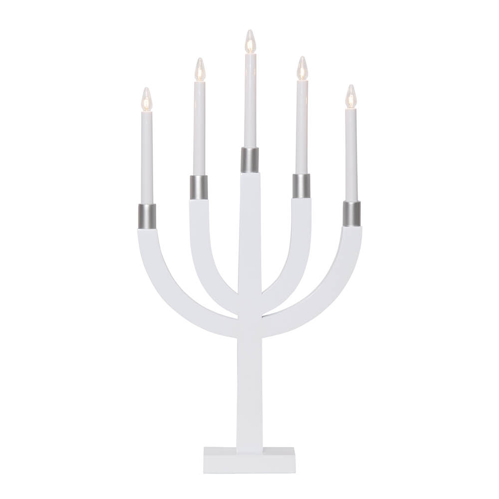 Star Trading Elias kynttelikkö 67x35 cm valkoinen/hopea