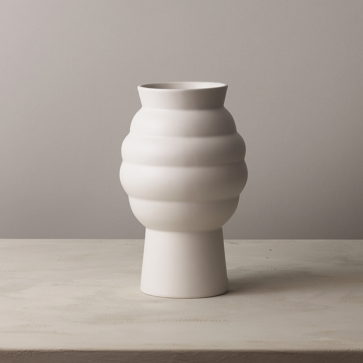 Knabstrup Keramik Tortus Archie No.2 vase 23,5 cm hvit