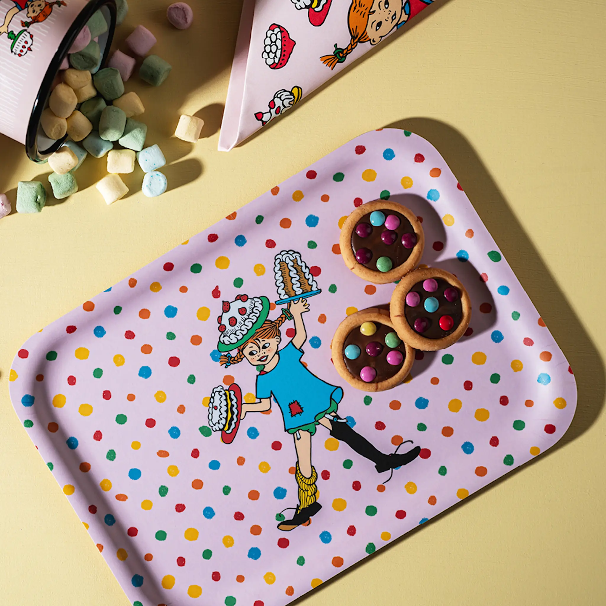 Muurla Peppi Pitkätossu Tarjotin 27x20cm Vaaleanpunainen