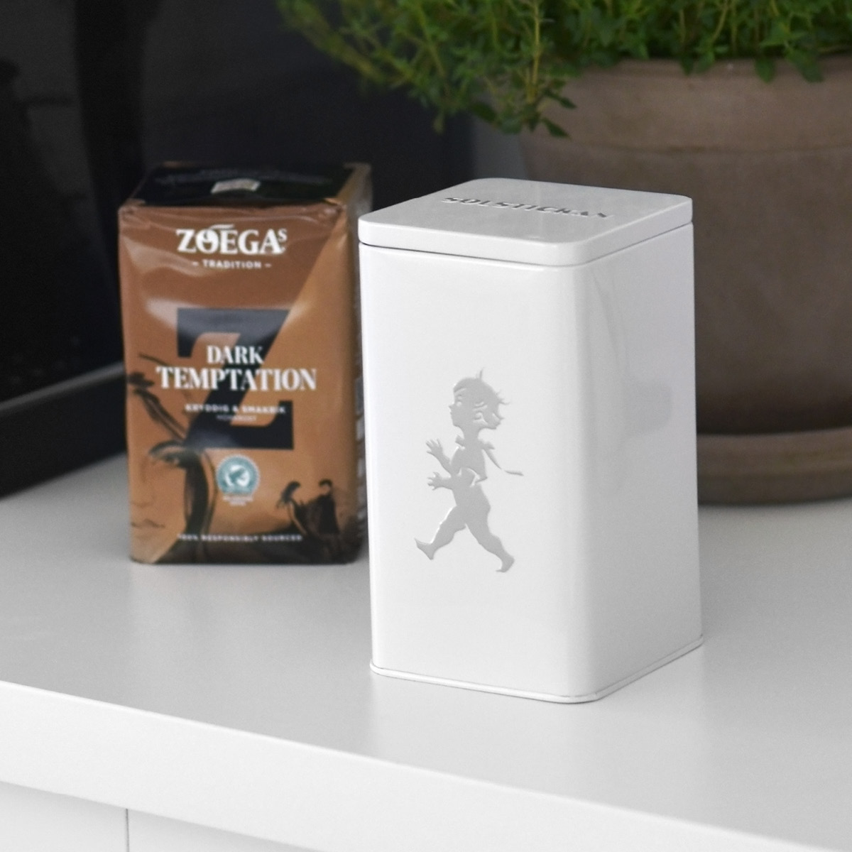 SOLSTICKAN Oppbevaringsboks firkantet 9x9 cm hvit