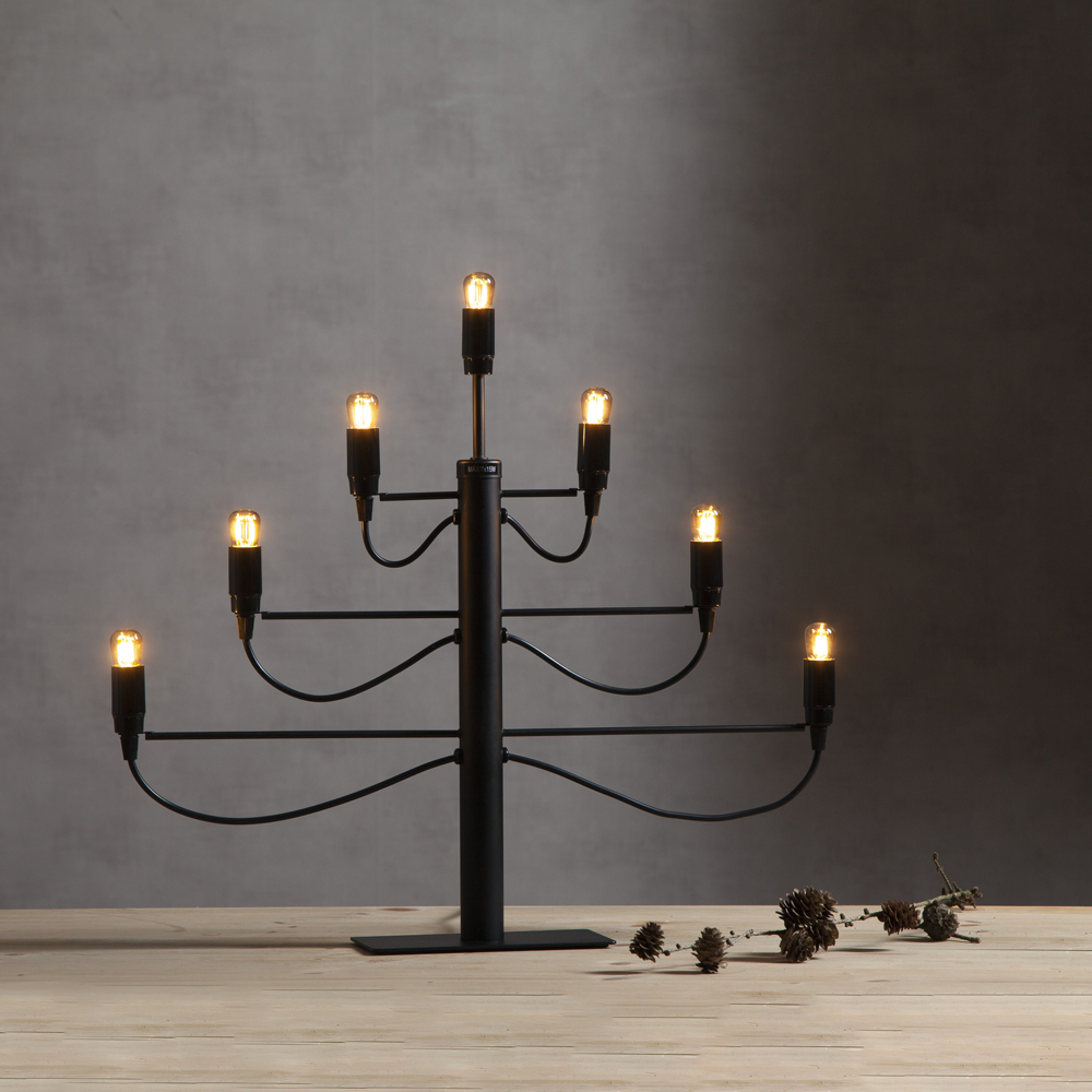 Star Trading Milano adventslysestake 52,5 cm matt svart