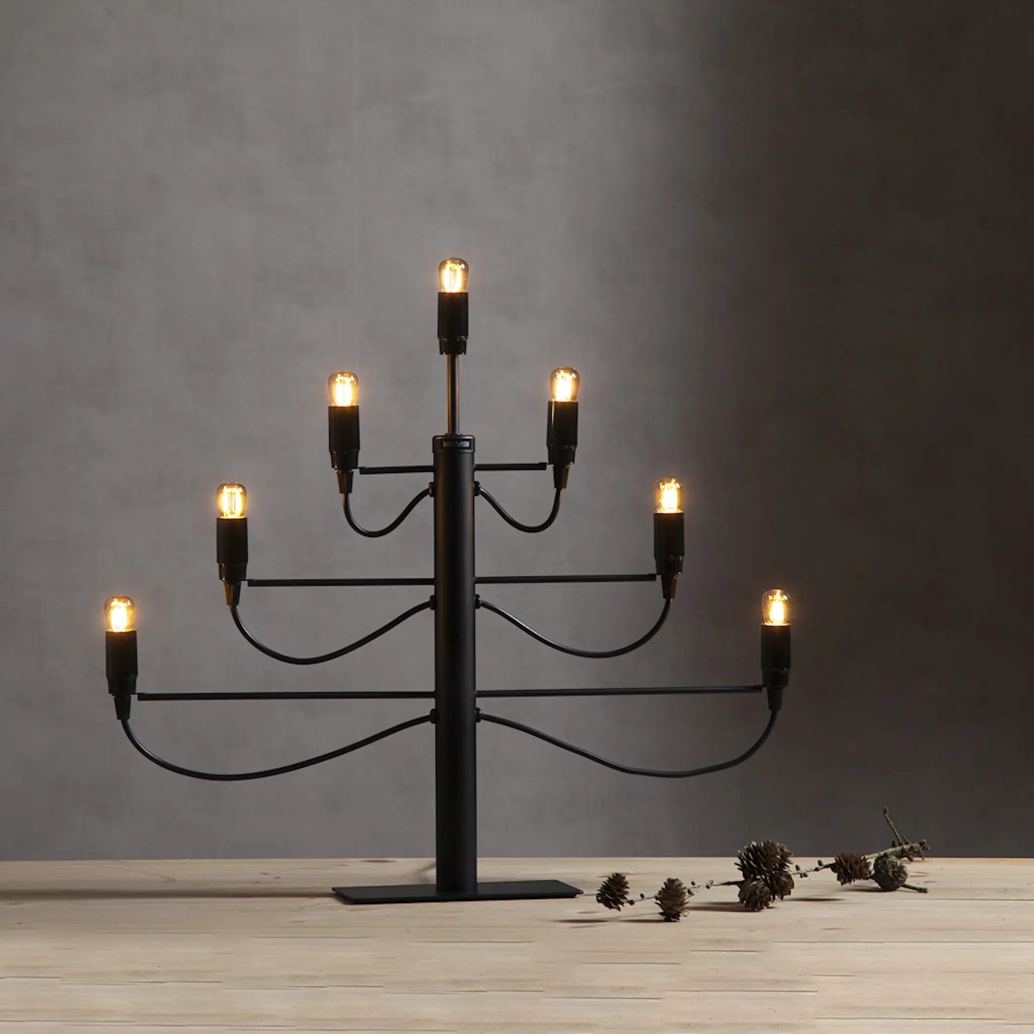 Star Trading Milano adventslysestake 52,5 cm matt svart hover
