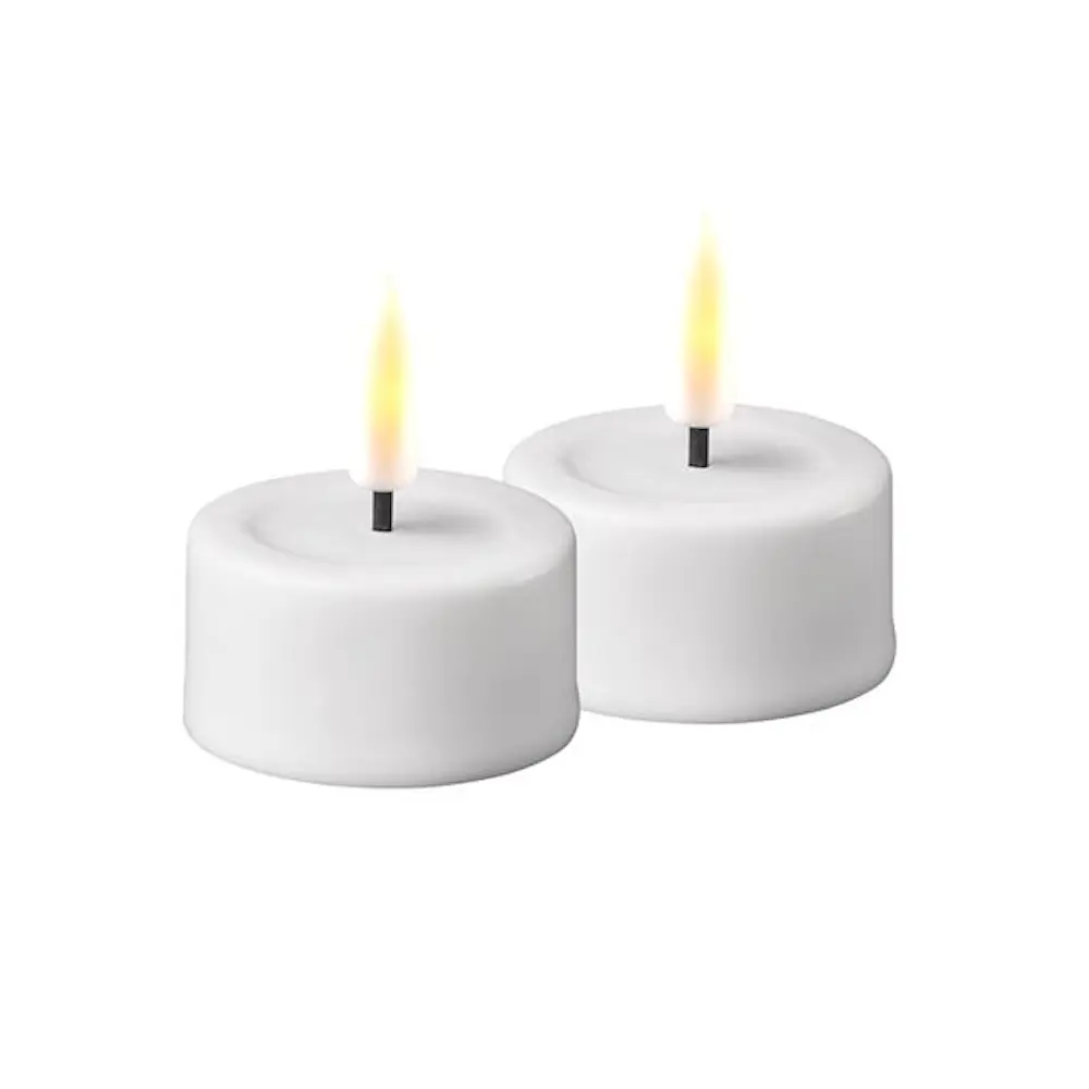 LED Tuikkukynttilä 4,1 cm 2 kpl Valkoinen