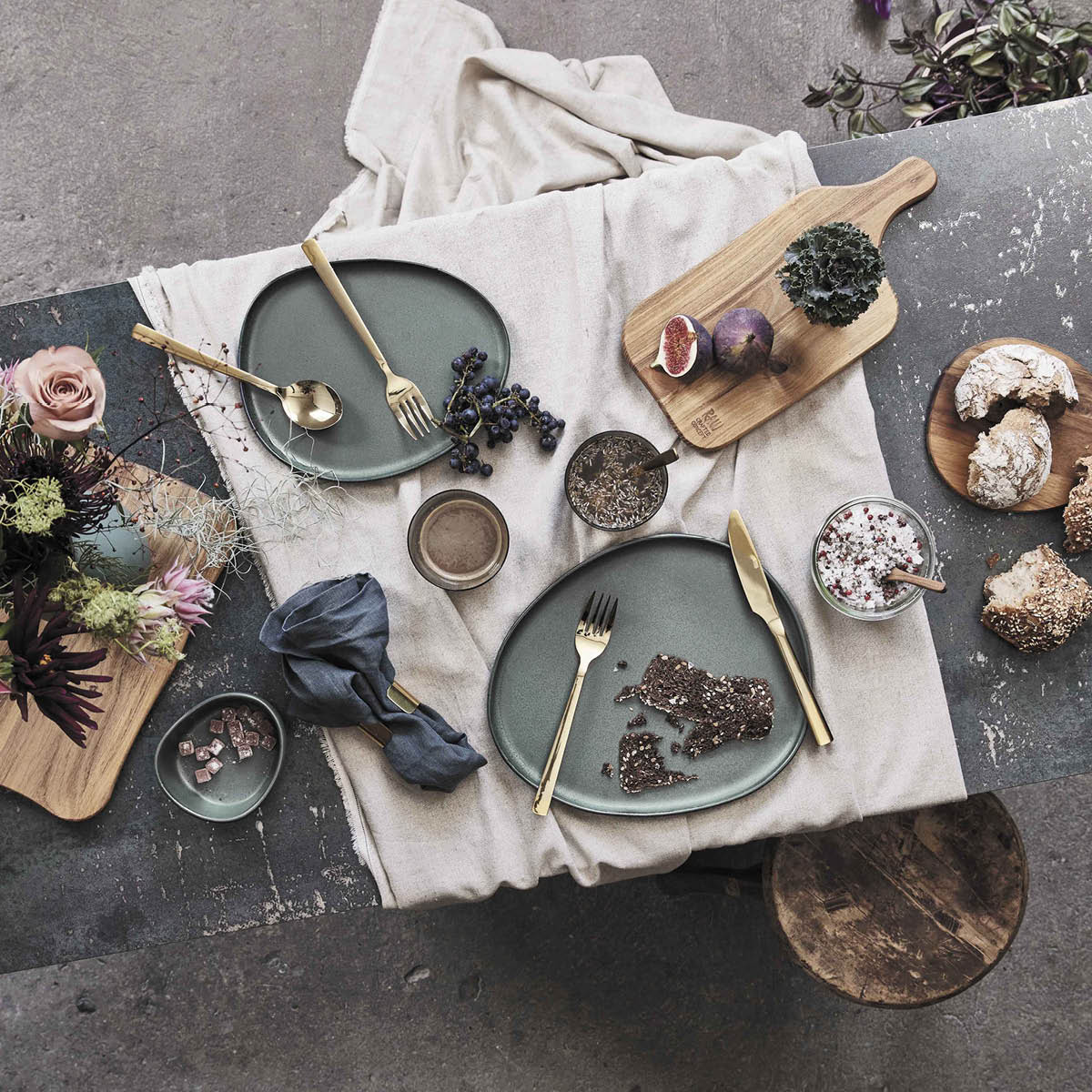 Aida RAW Organic Northern Green frokosttallerken 24x21 cm