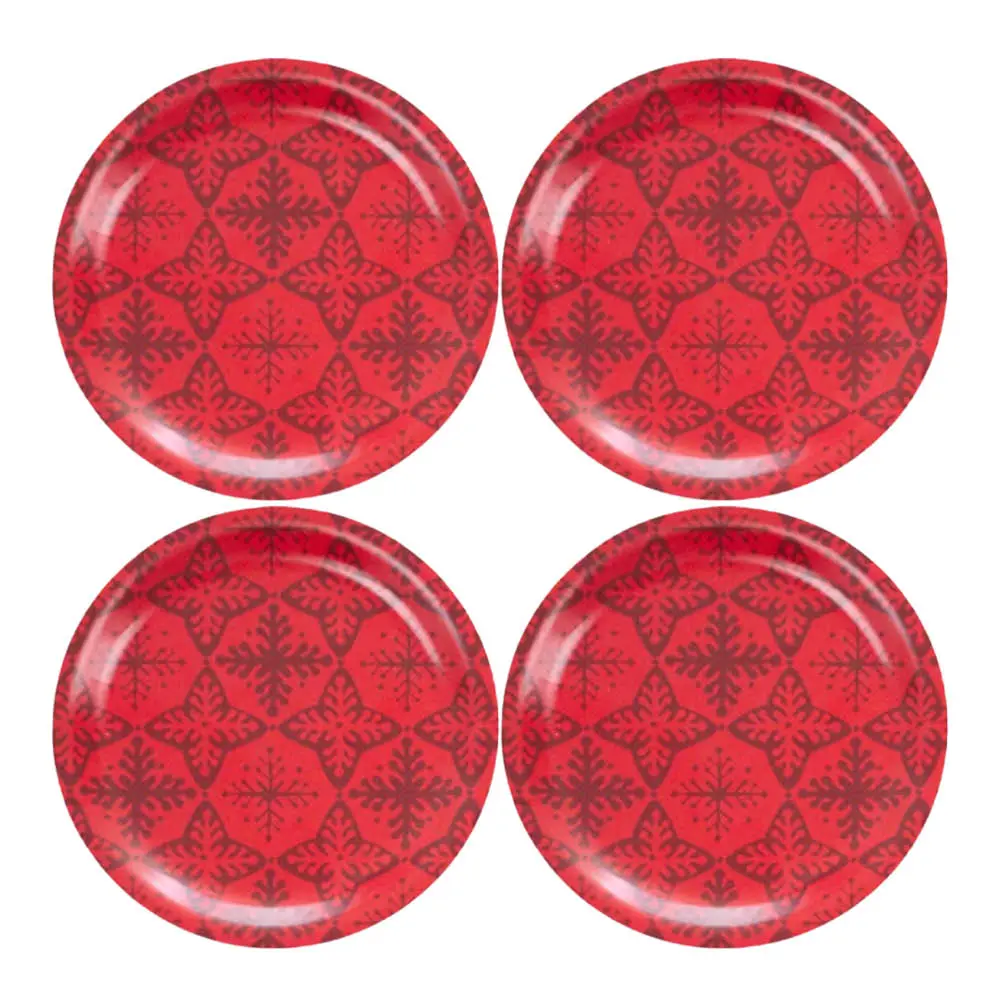 Lasinalunen 11 cm 4 kpl Lumihiutale Punainen