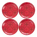 Glasunderlägg 11 cm 4-pack snöstjärna röd