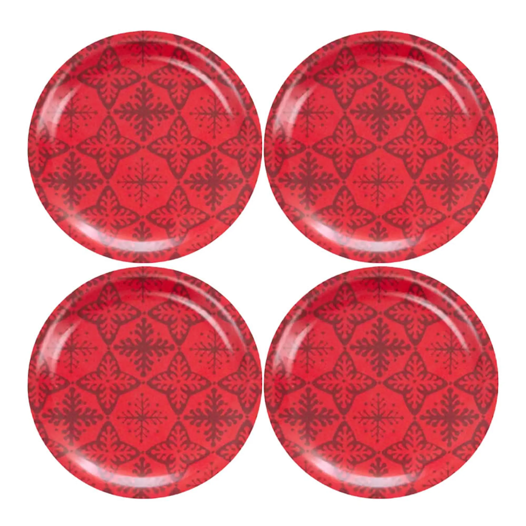 Rotor Design Glasunderlägg 11 cm 4-pack snöstjärna röd