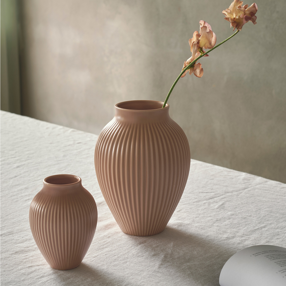 Knabstrup Keramik Ripple Maljakko 12,5 cm Dusty Rose