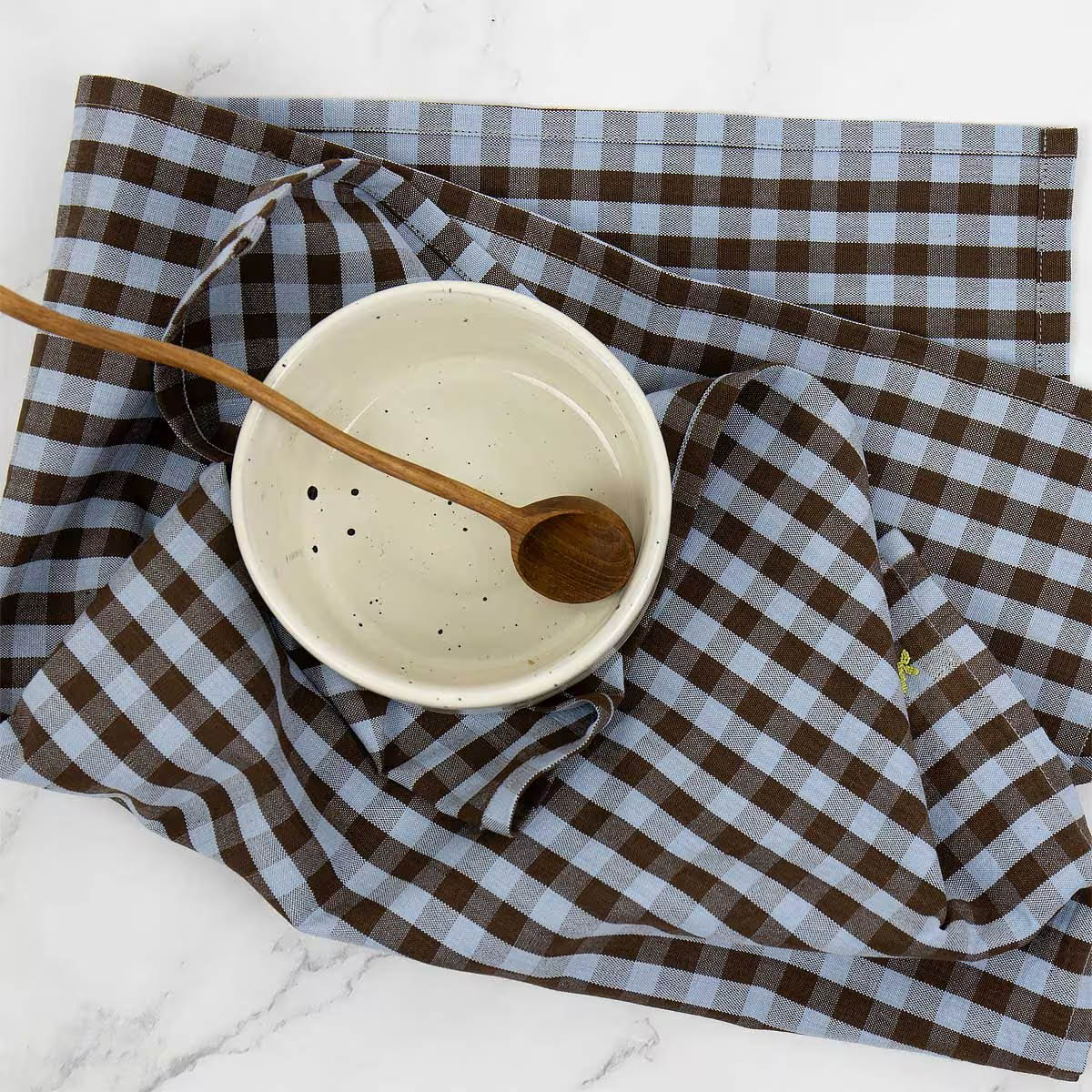 A World of Craft Maria kjøkkenhåndkle 50x70 cm lys blå/brun