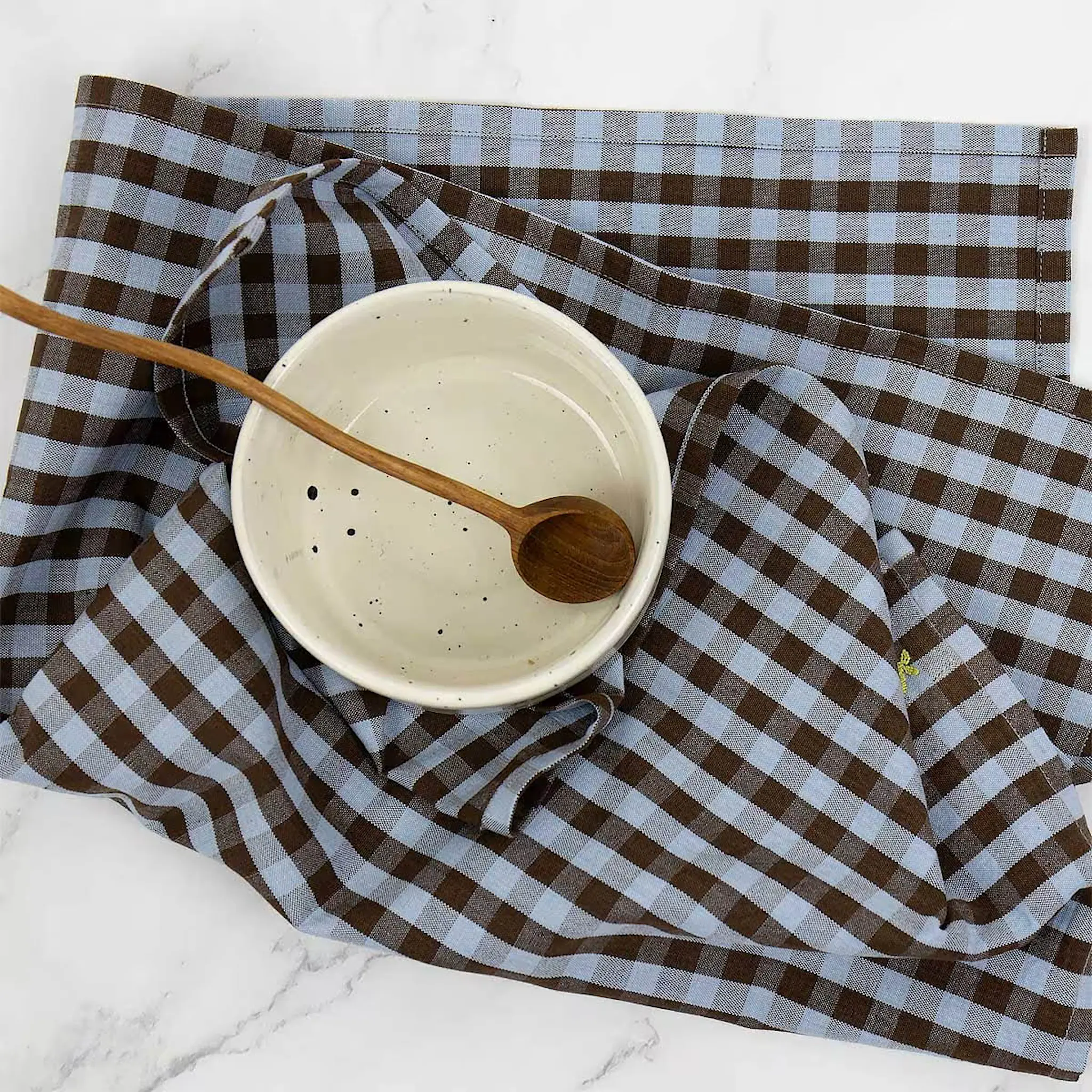 A World of Craft Maria kökshandduk 50x70 cm ljusblå/brun