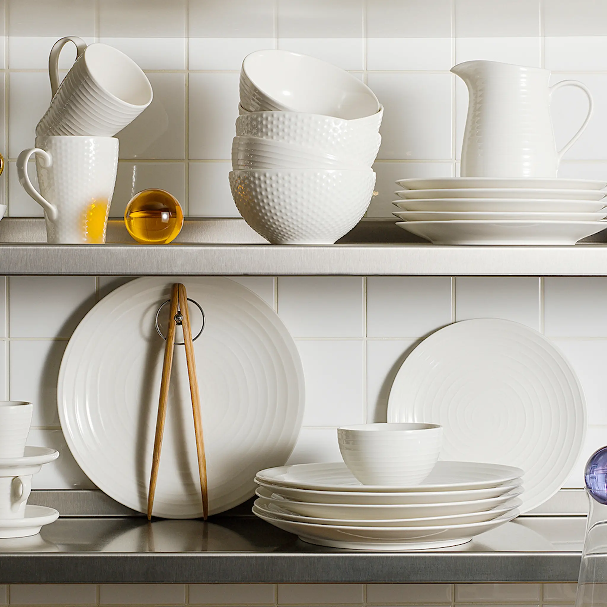Design House Stockholm Blond Skål 30 cl stripe Vit