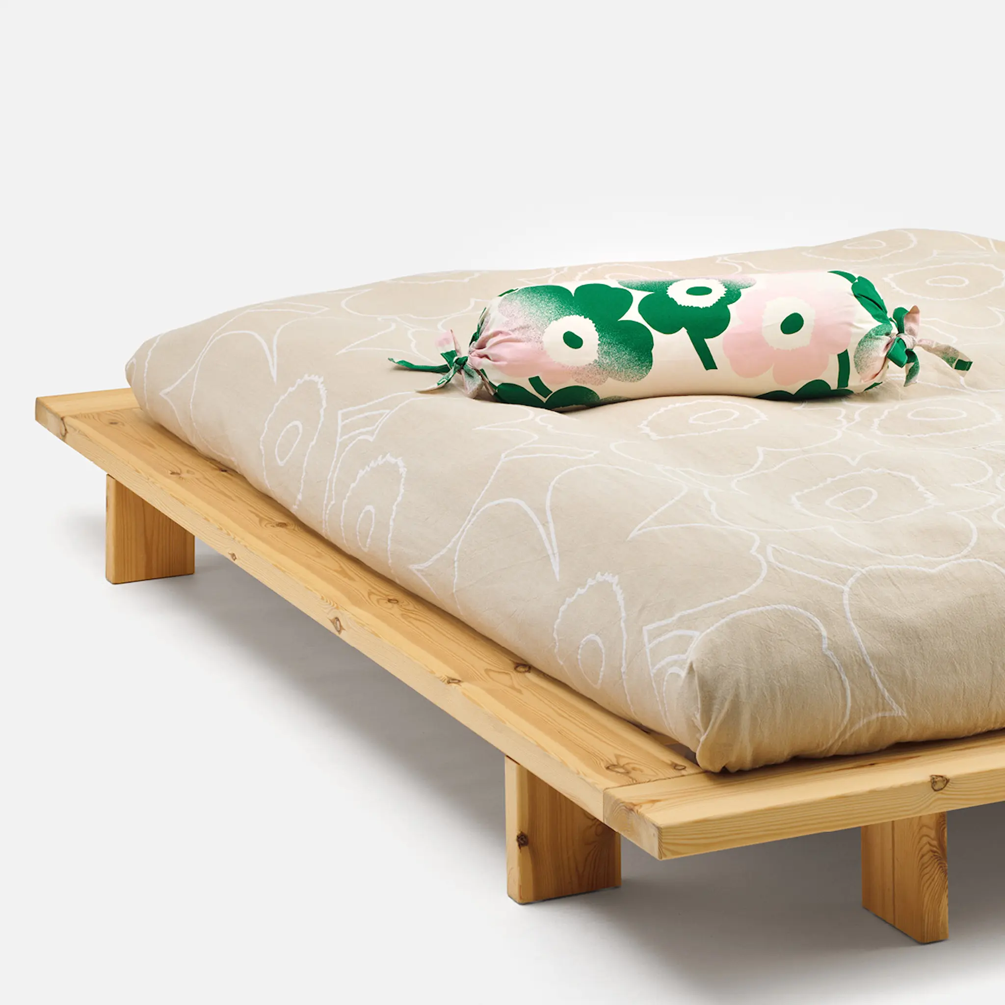 Marimekko Pieni Unikko kudde 20x54 cm vit/rosa/grön