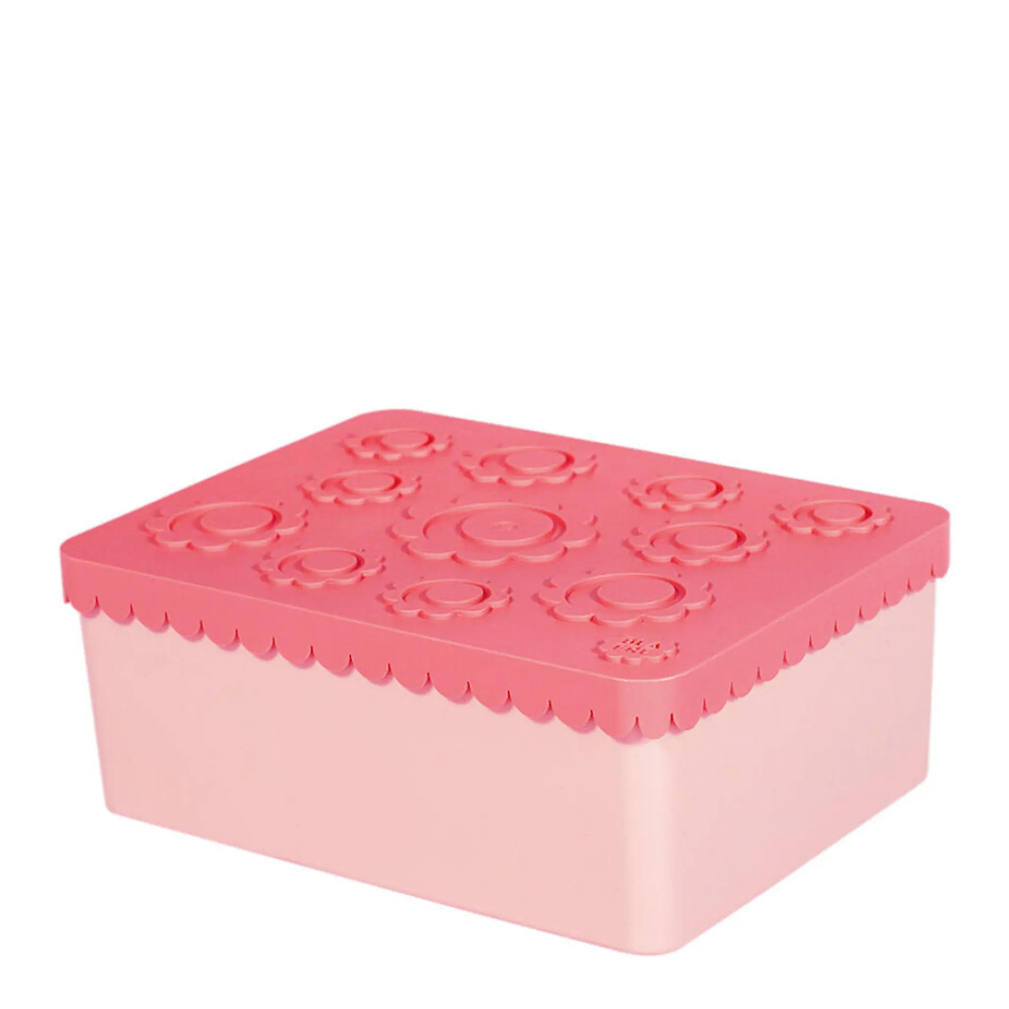 Blafre Blomma matlåda plast tre fack 14x19 cm rosa