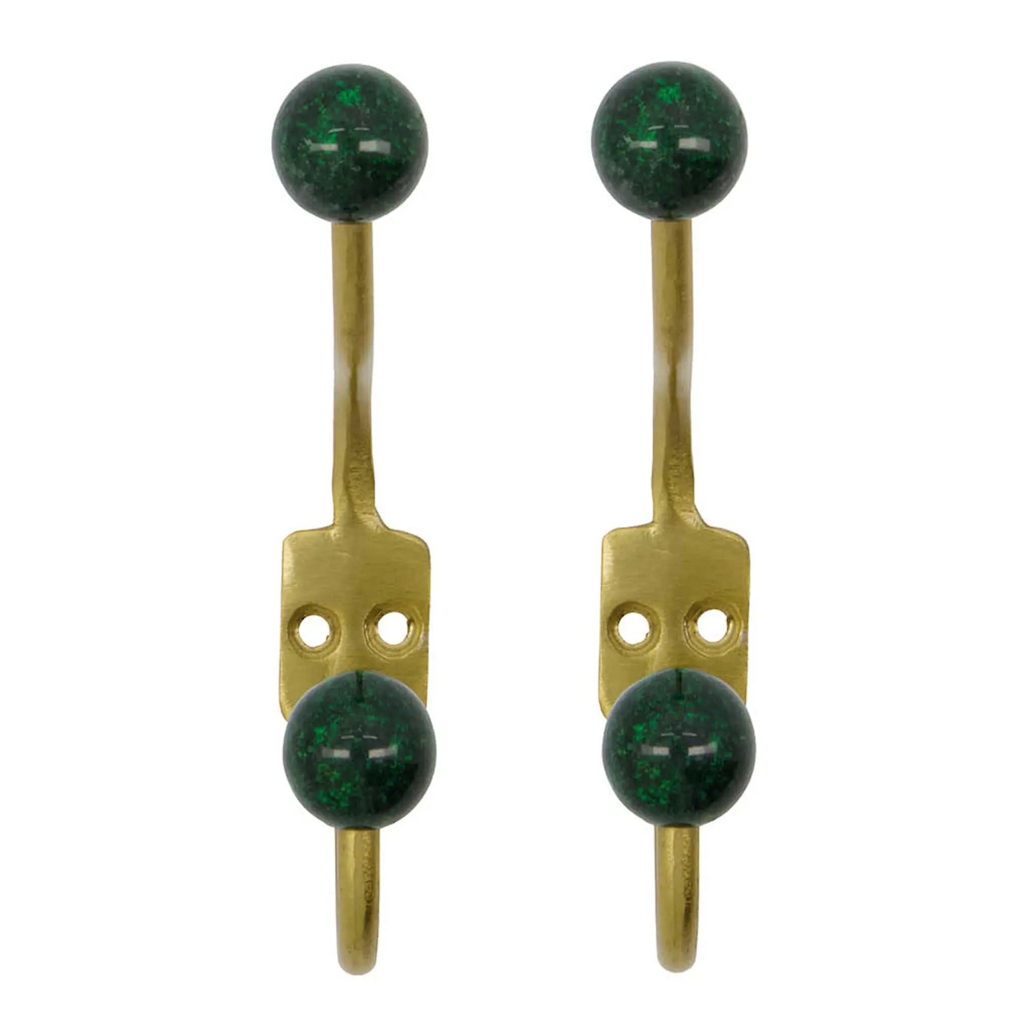 House Doctor Ball väggkrok 13 cm 2-pack mässing/grön