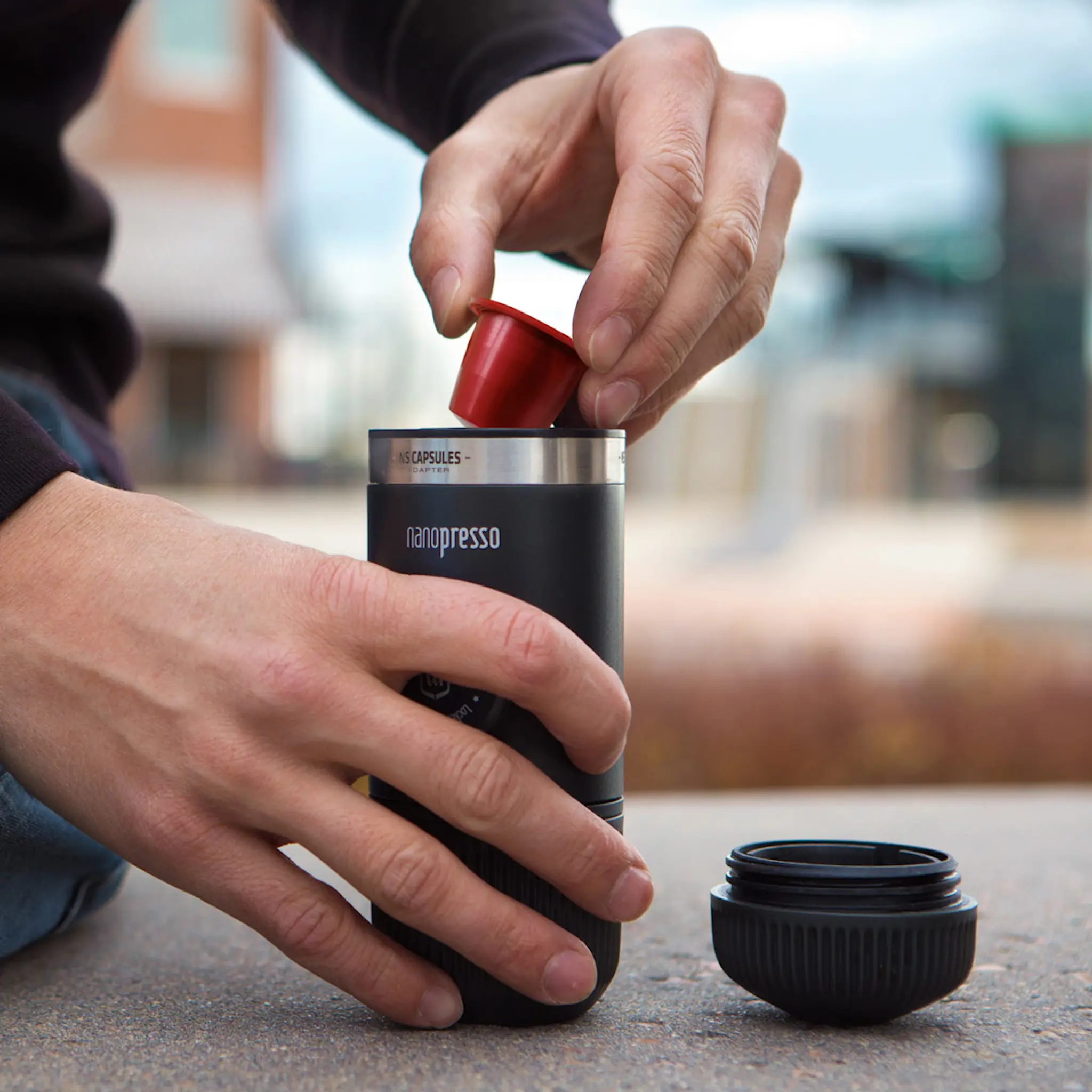Wacaco Nanopresso espressomaskin med NS-adapter grå